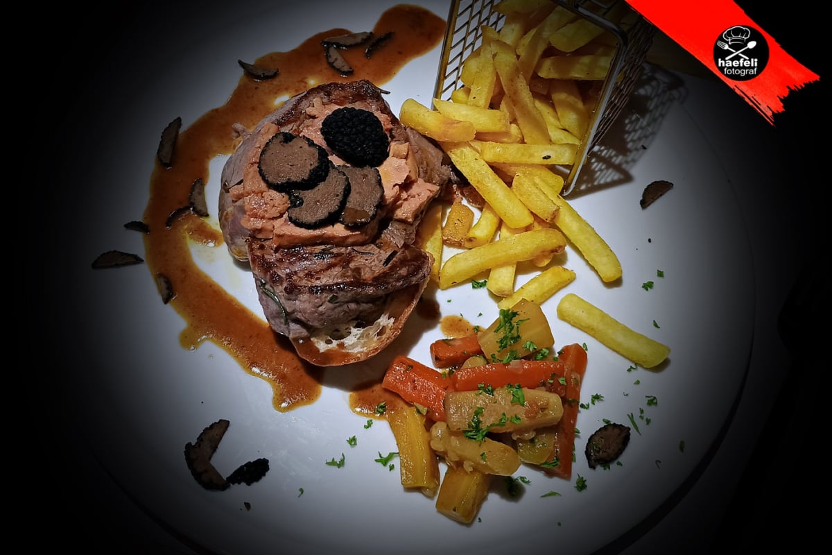 rinderfilet, Rindsfilet, Tournedos Rossini, Maison dorée, Casimir Moisson, Schwarzer Trüffel, Foie Gras, Gänsestopfleber, Gänseleber, fotohaefeli, 