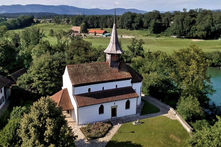 kirchen, kirche, kapelle, aare, oberwynau, wynau, schweiz, fotohaefeli, drohne, luftaufnahme